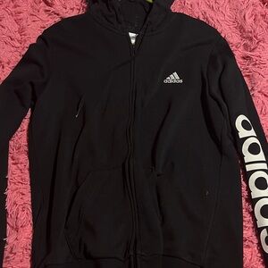 Adidas Black Hoodie with White Logo
